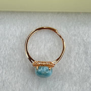 Natural Larimar in S925 Silver Rose Gold Color Ring (Adjustable Size) 1.97g 9.1 by 5.0mm - Huangs Jadeite and Jewelry Pte Ltd