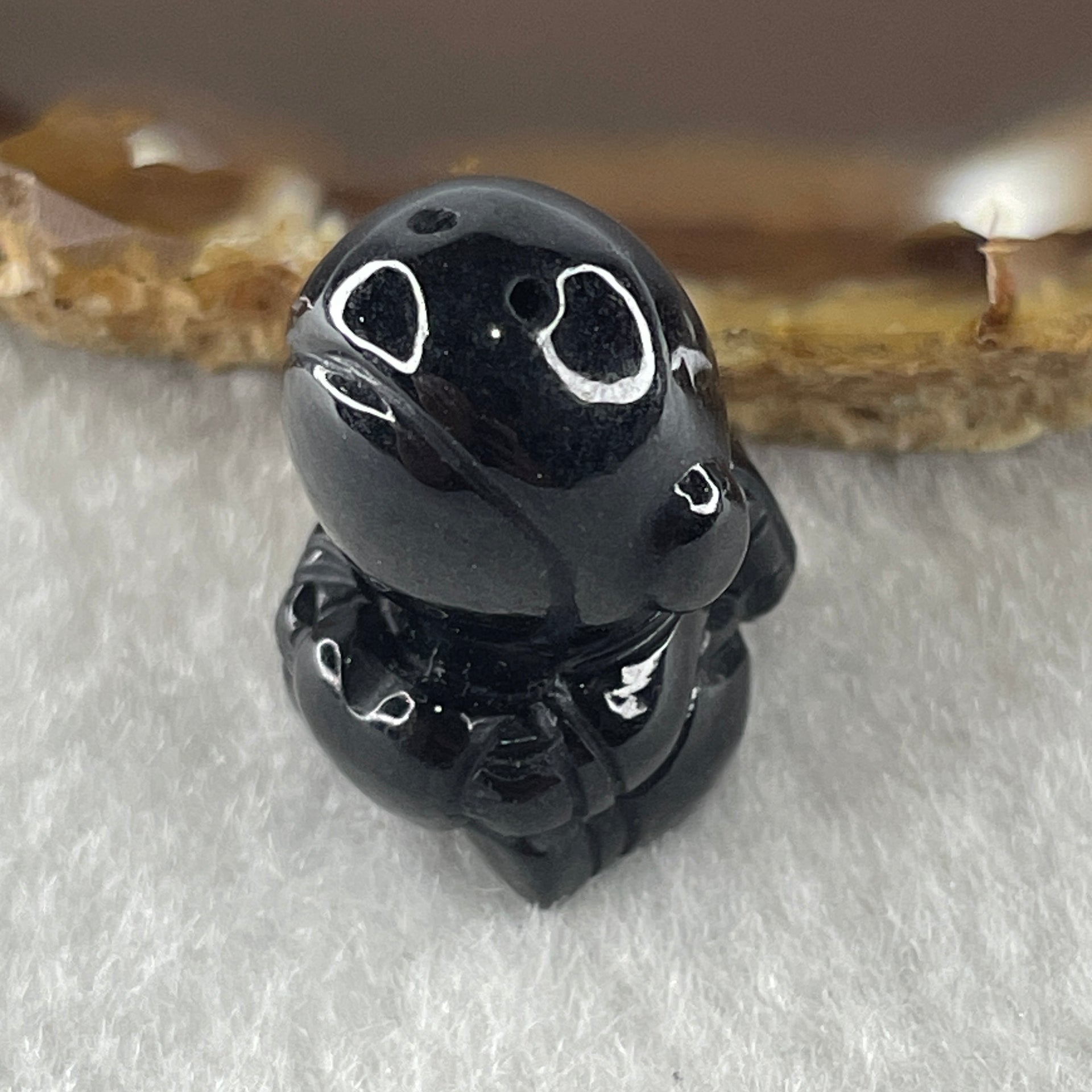 Type A Opaque Black Omphacite Astronaut Pendant Charm 货墨翠宇航员牌 8.54g 22.6 by 15.4 by 16.0mm - Huangs Jadeite and Jewelry Pte Ltd