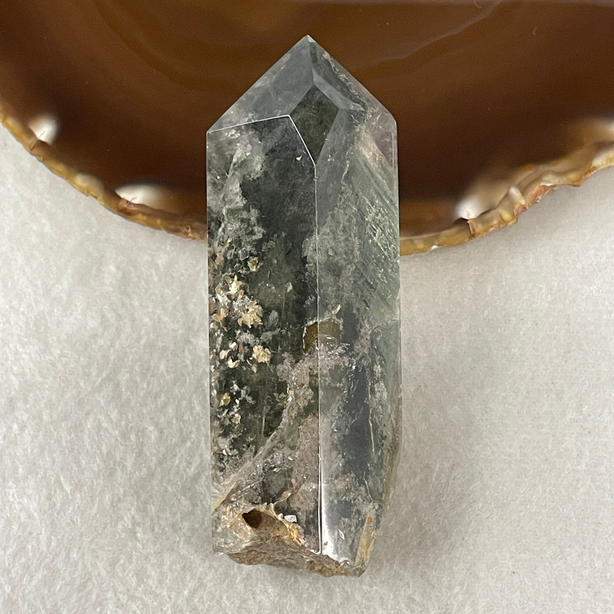 Special Natural Green Phantom Quartz Tower Display | (109.00g | 89.5 x 32.0 x 27.2mm | Wealth & Vision Catalyst, "Stone of Abundance & Career Breakthroughs" Power Generator, Feng Shui Prosperity Anchor)
