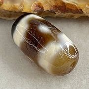 Natural Powerful Tibetan Old Oily Agate 3 Eyes Dzi Bead Heavenly Master (Tian Zhu) 三眼天诛 3.29g 19.3 by 10.5mm - Huangs Jadeite and Jewelry Pte Ltd