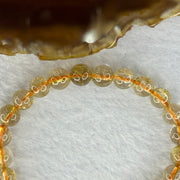 Natural Golden Rutilated Quartz Beads 天然金发水晶手链 12.39g 14.5cm 7.3mm 25 Beads - Huangs Jadeite and Jewelry Pte Ltd