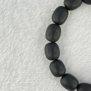 Natural Dark Matt Black Amber Beads Bracelet 天然大黑天翁琥珀手链 16.96g 18cm 11.7mm 15 Beads - Huangs Jadeite and Jewelry Pte Ltd