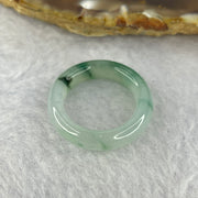 Type A Semi Icy Green and Dark Green Piao Hua Jadeite Ring 3.65g 5.7 by 3.9mm  US 6.5 / HK 14 (Very Slight Internal Line) - Huangs Jadeite and Jewelry Pte Ltd