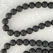 Natural Dark Matt Black Amber Beads Necklace 天然大黑天翁琥珀项链 14.88g 72.cm 6.9mm 108 Beads - Huangs Jadeite and Jewelry Pte Ltd