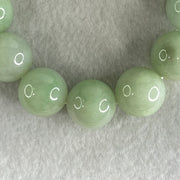 Type A Light Green Jadeite Beads Bracelet 88.62g 15.5cm 15.8mm 13 Beads (Slight Internal Lines) - Huangs Jadeite and Jewelry Pte Ltd