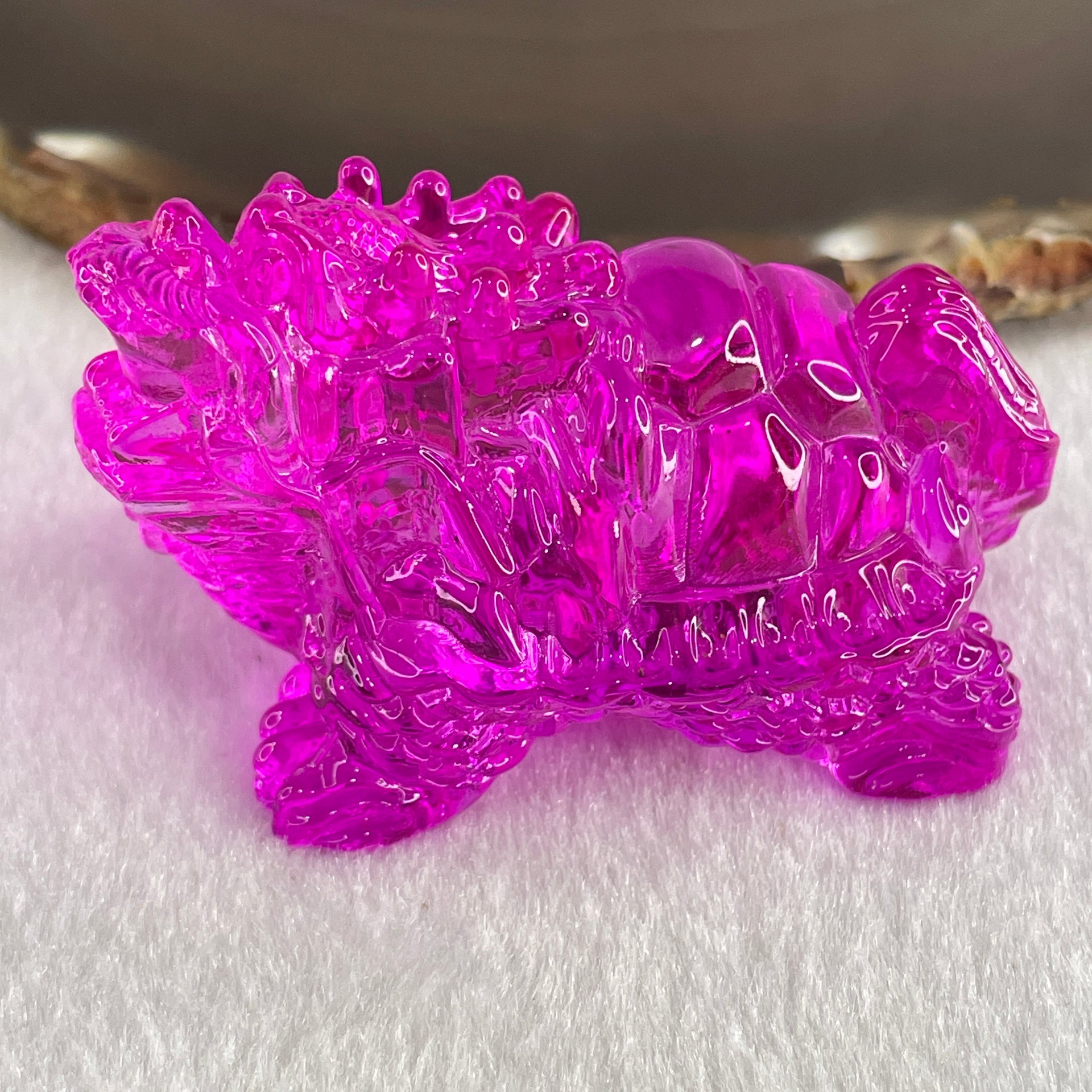 Natural Pink Liuli Dragon Turtle Display 67.93g 60.6 by 37.3 by 36.8mm - Huangs Jadeite and Jewelry Pte Ltd