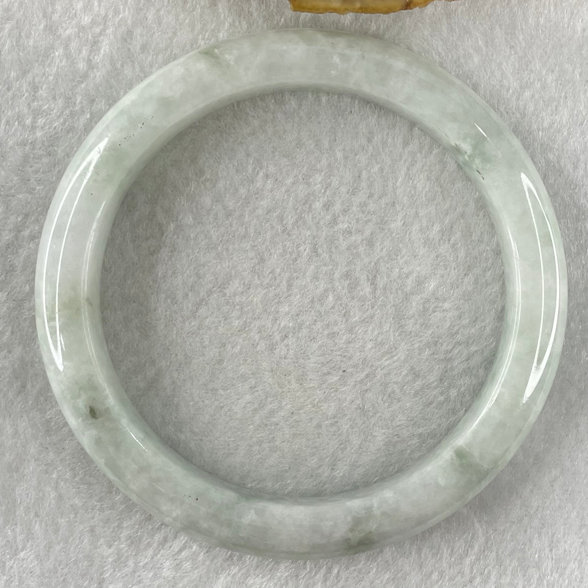 Type A Faint Lavender Faint Green Jadeite Bangle 43.75g Internal Diameter 56.3mm 9.9 by 8.2mm (Very Slight External Line and Some Internal Lines) - Huangs Jadeite and Jewelry Pte Ltd