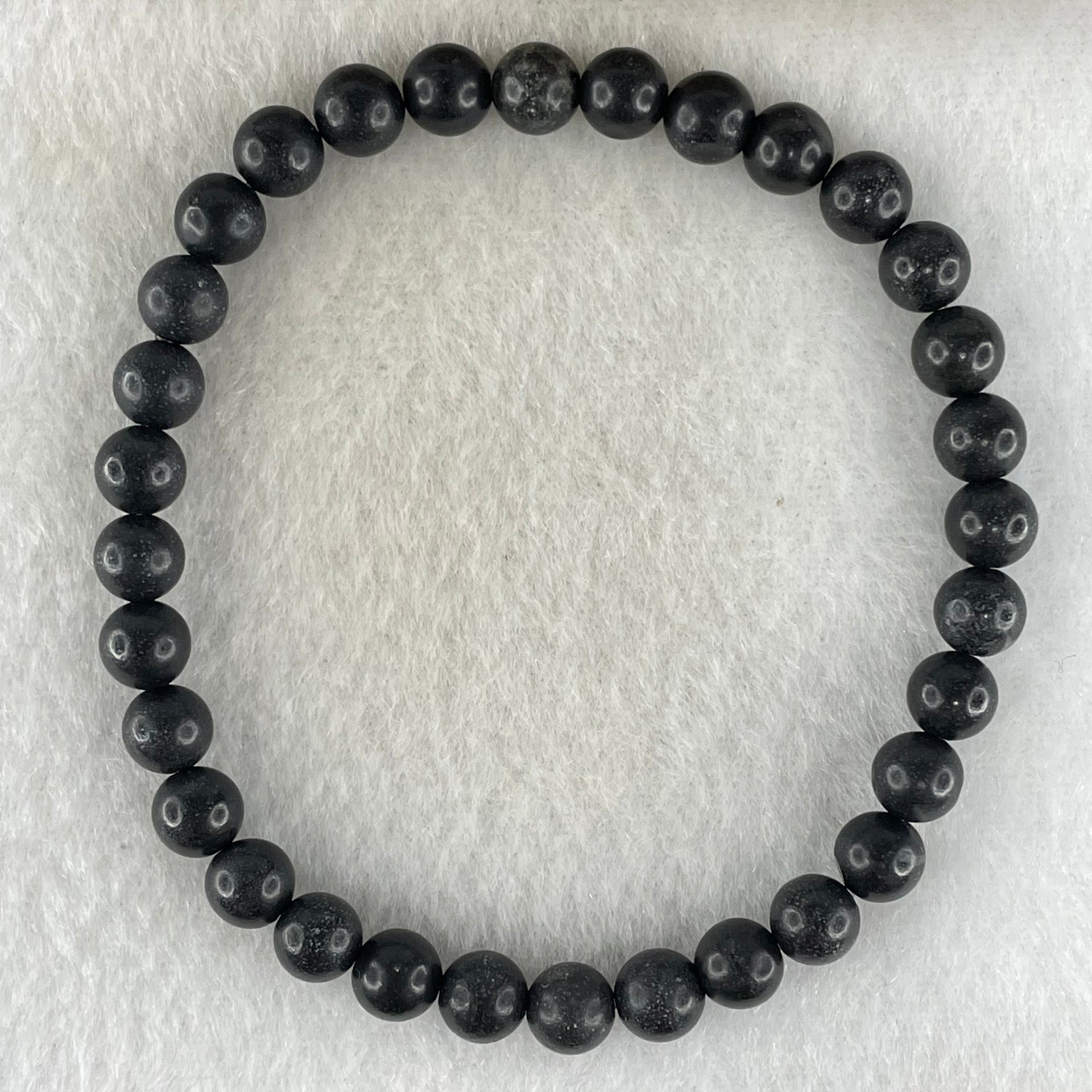 Natural Magnetite Beads Bracelet 10.32g 16cm 6.0mm 32 Beads - Huangs Jadeite and Jewelry Pte Ltd