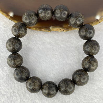 Natural Old Wild Indonesia Agarwood Beads Bracelet (Sinking Type) 天然老野生印尼沉香珠手链 23.07g 18 cm / 13.7 mm 15 Beads - Huangs Jadeite and Jewelry Pte Ltd