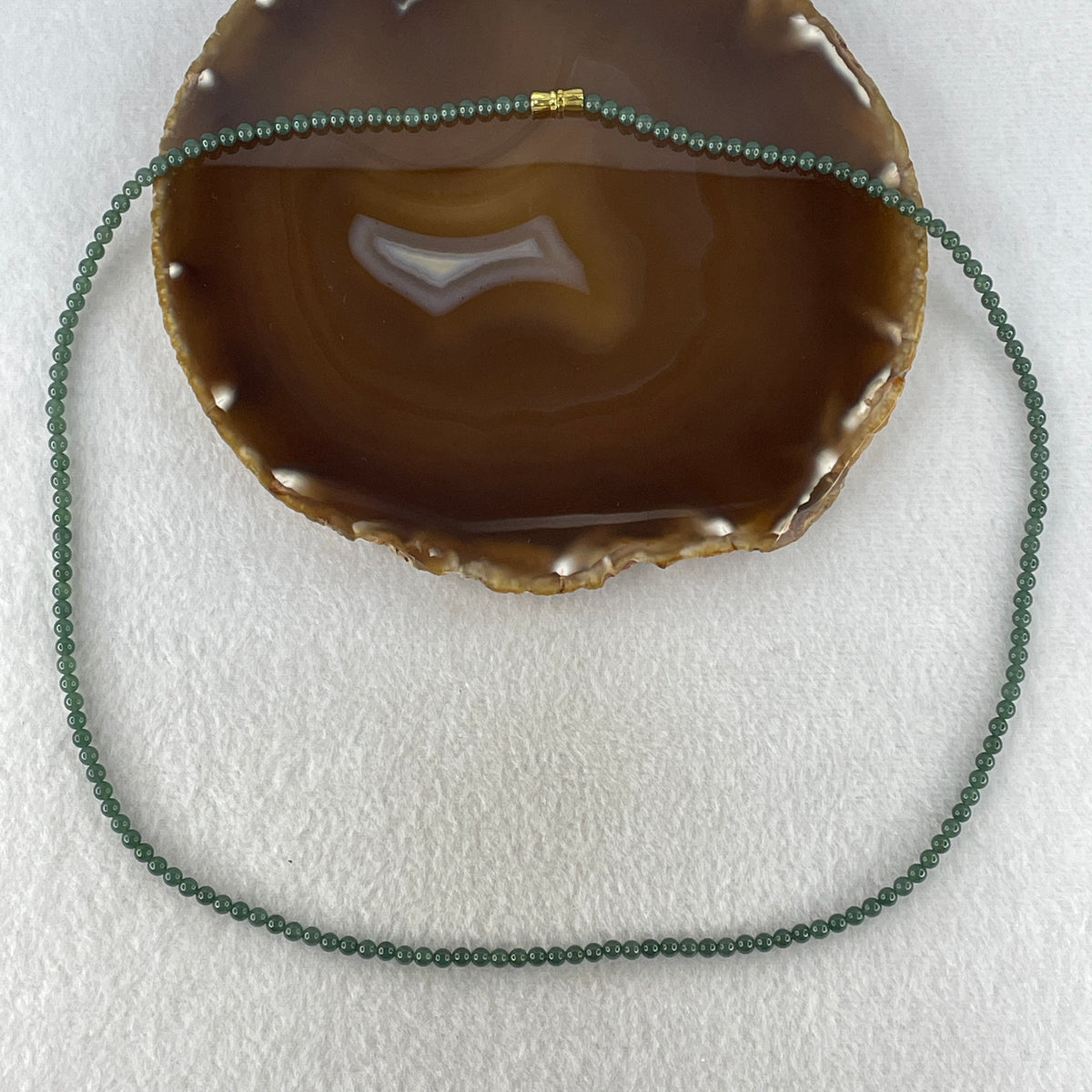 Natural Type A Blueish Green Jadeite Beads Necklace | (16.93g | 60cm Length | 3.9mm x 163 Beads | Throat & Heart Chakra Synergy, Strategic Wisdom & Feng Shui Prosperity Catalyst)