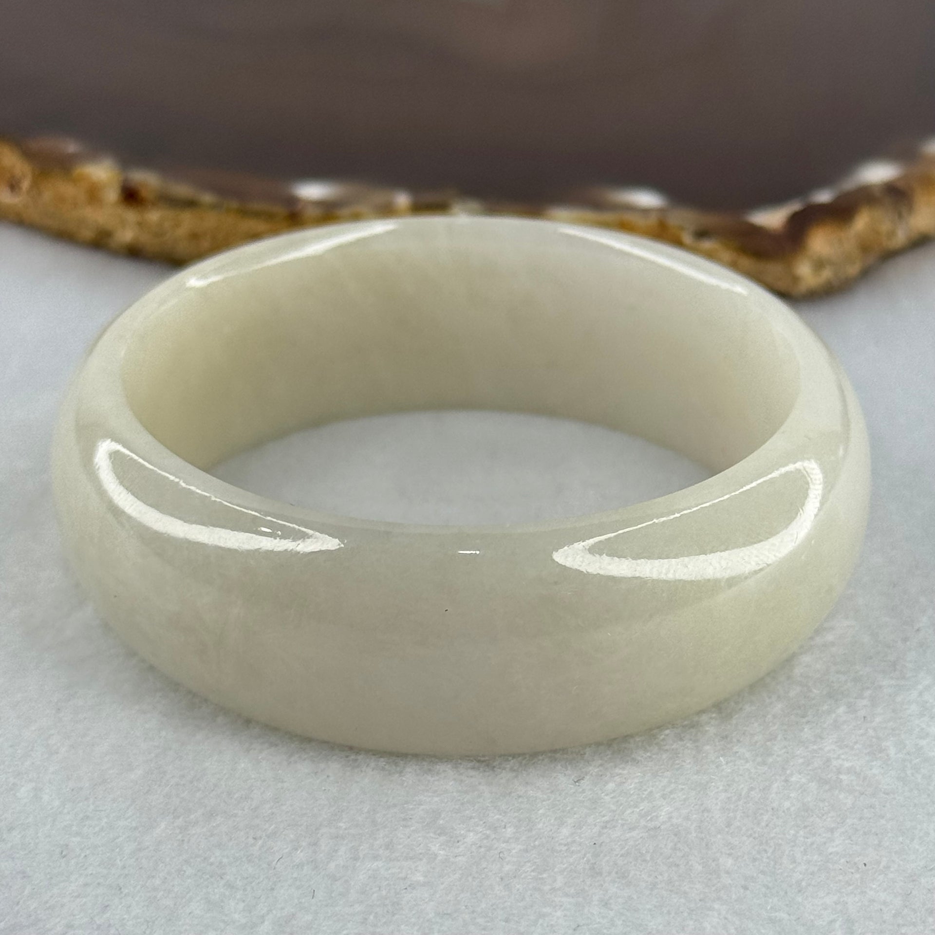 Type A Faint Green Lavender Jadeite Bangle Internal Diameter 53.6mm 69.94g 19.5 by 7.6mm (Internal Lines) - Huangs Jadeite and Jewelry Pte Ltd