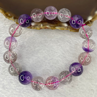 Above Average Grade Natural Super 7 Crystal Beads Bracelet 天然超级七水晶珠手链 54.72g 19.5cm 13.3mm 17 Beads - Huangs Jadeite and Jewelry Pte Ltd