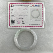 Type A Natural Jelly White to Faint Lavender Faint Green Jadeite Bangle 42.59g Inner Diameter 50.6mm 9.4 by 9.2mm (Slight Internal Lines) - Huangs Jadeite and Jewelry Pte Ltd