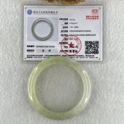 Rare Type A Natural Semi Icy Jelly Light Green with Faint Lavender Jadeite Bangle 44.21g Inner Diameter 50.6mm 10.8 by 8.2mm (Perfect) - Huangs Jadeite and Jewelry Pte Ltd