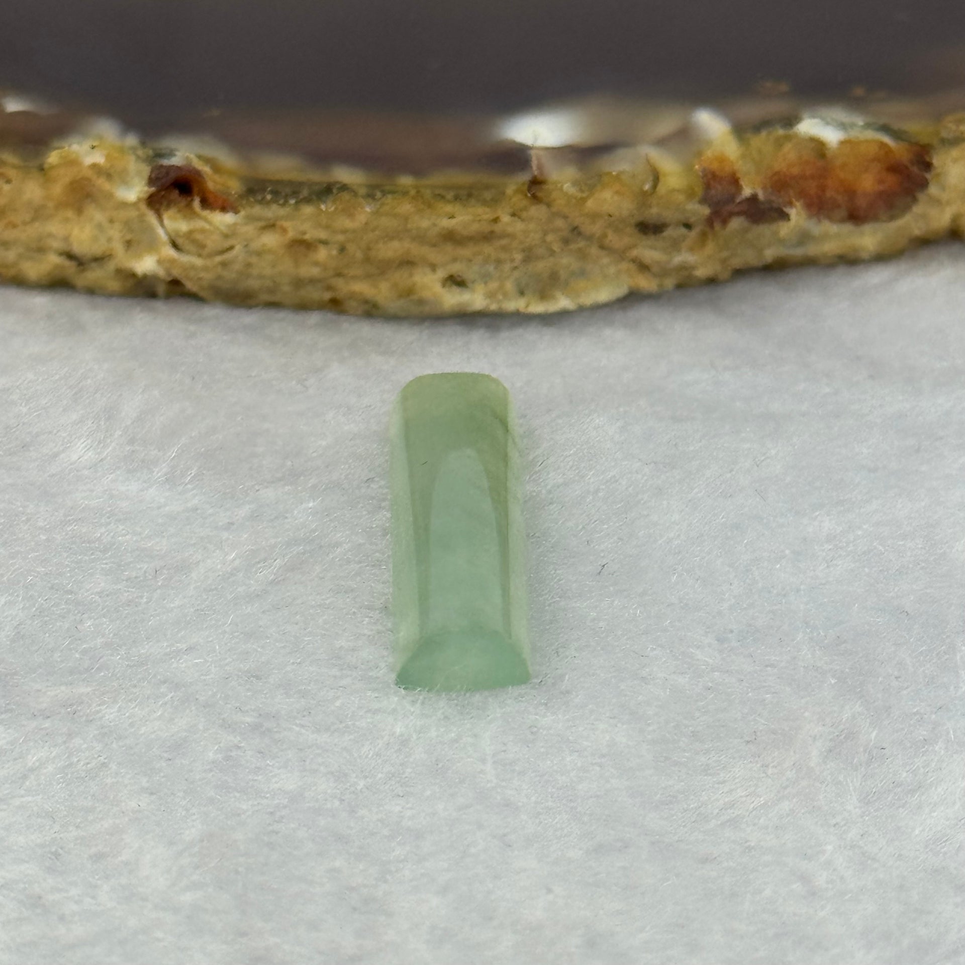 Type A ICY Green Jadeite Jade Stone For Setting 7.45ct 23.7 by 6.6 by 3.7mm - Huangs Jadeite and Jewelry Pte Ltd