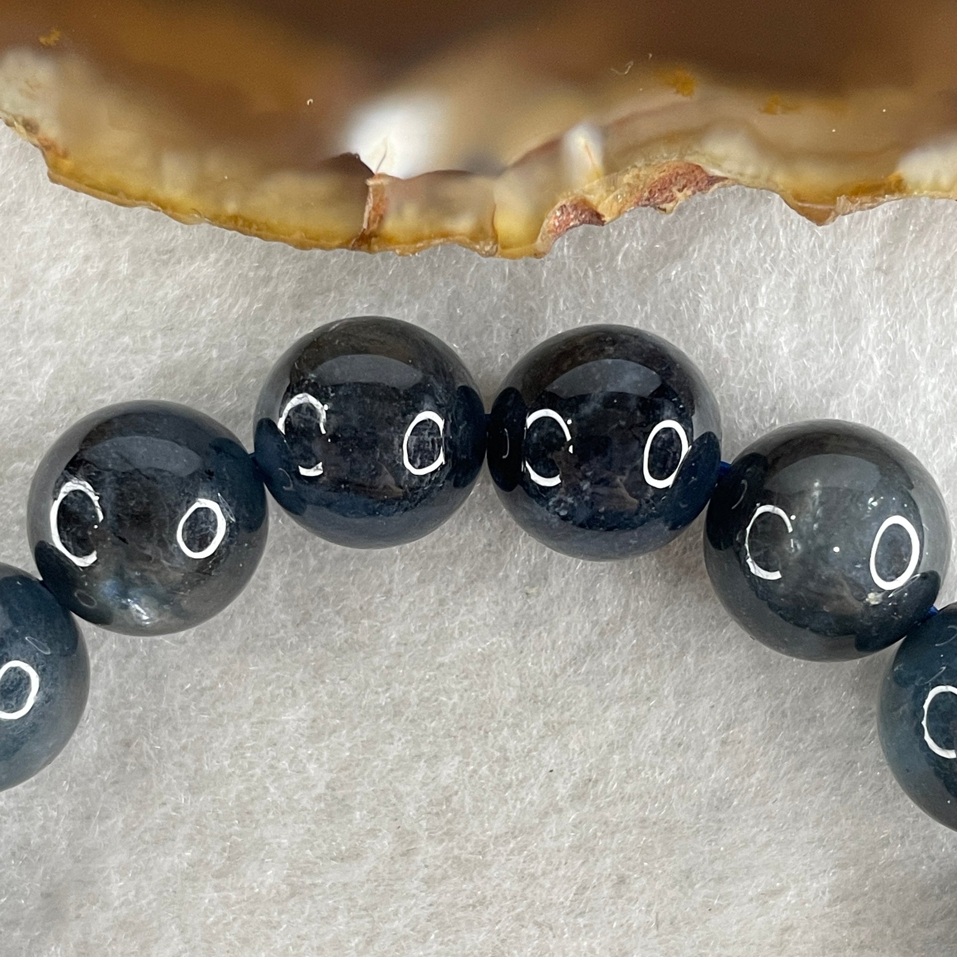 Above Average Natural Blue Devil Aquamarine Beads Bracelet 37.72g 16cm 11.8mm 17 Beads - Huangs Jadeite and Jewelry Pte Ltd