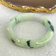 Type A Light Green Lavender and Dark Green Piao Hua Jadeite Bangle Internal Diameter 54.2mm 60.52g 12.2 by 9.6mm (External Rough + Internal Lines) - Huangs Jadeite and Jewelry Pte Ltd