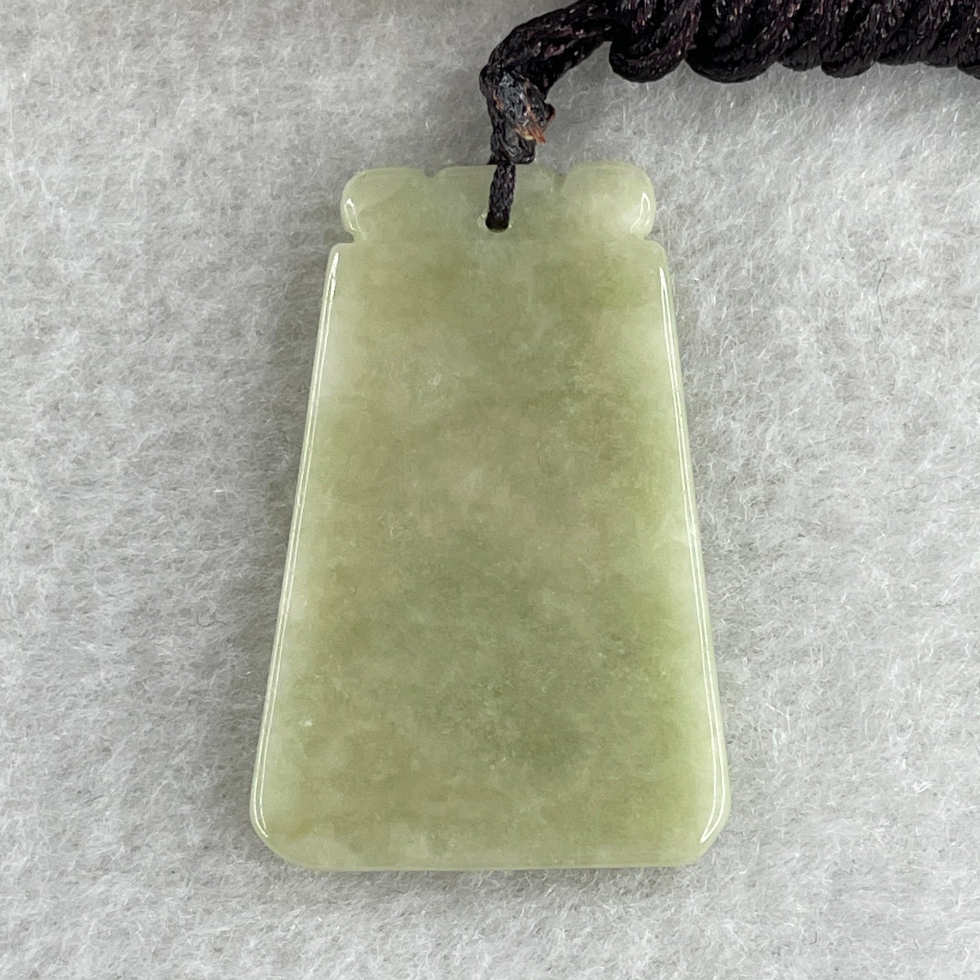 Natural Type A Green Jadeite Wu Shi Pai Pendant 7.58g 34.2 by 22.9 by 3.3mm - Huangs Jadeite and Jewelry Pte Ltd