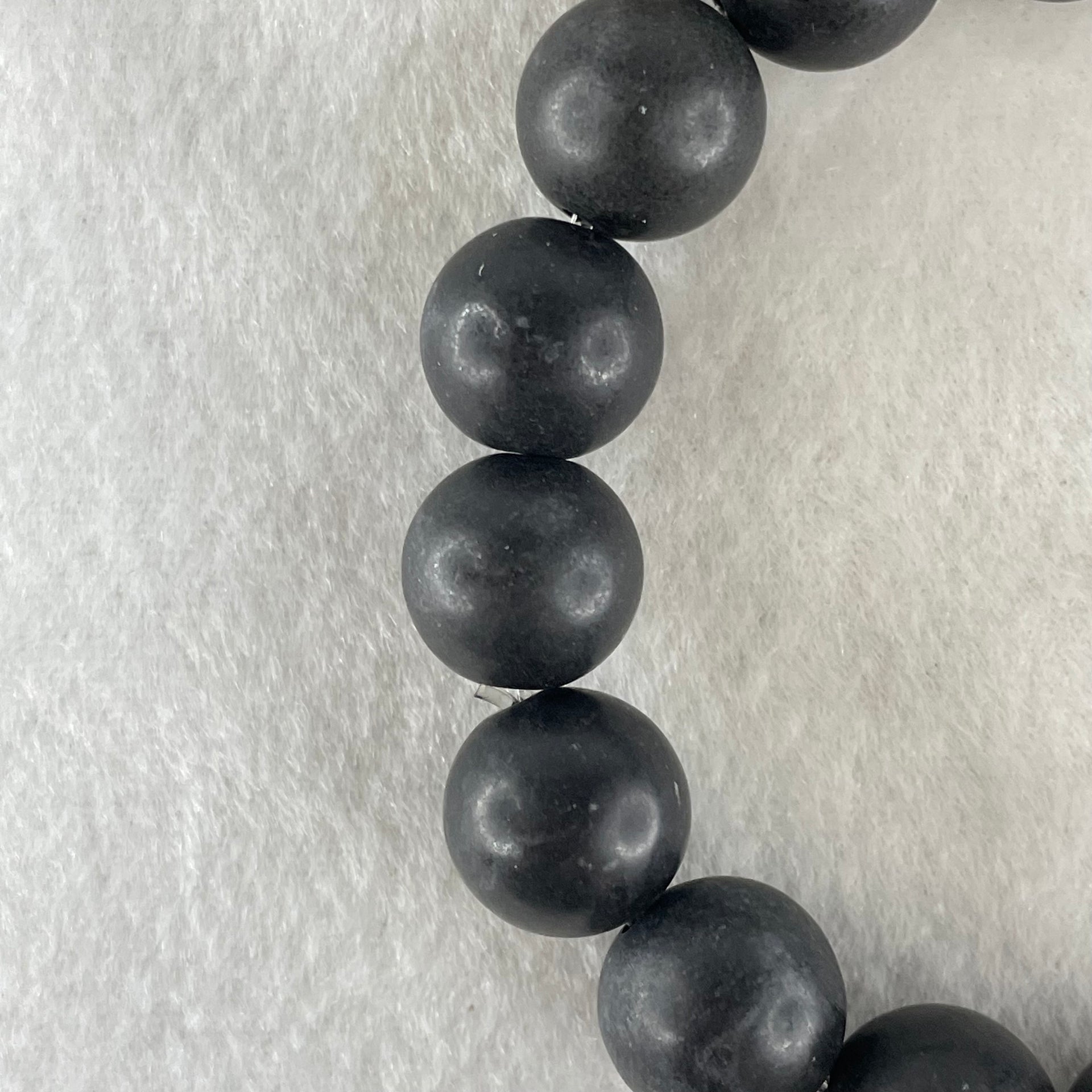 Natural Magnetite Beads Bracelet 63.55g 17cm 13.8mm 16 Beads - Huangs Jadeite and Jewelry Pte Ltd