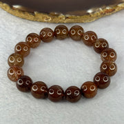 Natural Copper Rutilated Quartz Beads Bracelet 天然銅髮晶手镯 38.12g 17cm 12.1mm 17 Beads - Huangs Jadeite and Jewelry Pte Ltd