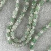 Certified Natural Type A Light Green Jadeite Lulutong Beads with Natural White Agate Beads Necklace 55.36g 74cm 6.6mm 62 Lulutong - Huangs Jadeite and Jewelry Pte Ltd