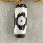 Natural Powerful Tibetan Old Oily Agate 3 Eyes Dzi Bead Heavenly Master (Tian Zhu) 三眼天诛 4.99g 27.6 by 10.8mm - Huangs Jadeite and Jewelry Pte Ltd