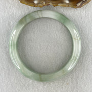 Natural Type A Jelly Light Green with Blueish Green Piao Hua Flora Jadeite Bangle 60.75g Inner Diameter 60.8mm 12.3 by 9.4mm (Very Very Slight Internal Lines) - Huangs Jadeite and Jewelry Pte Ltd