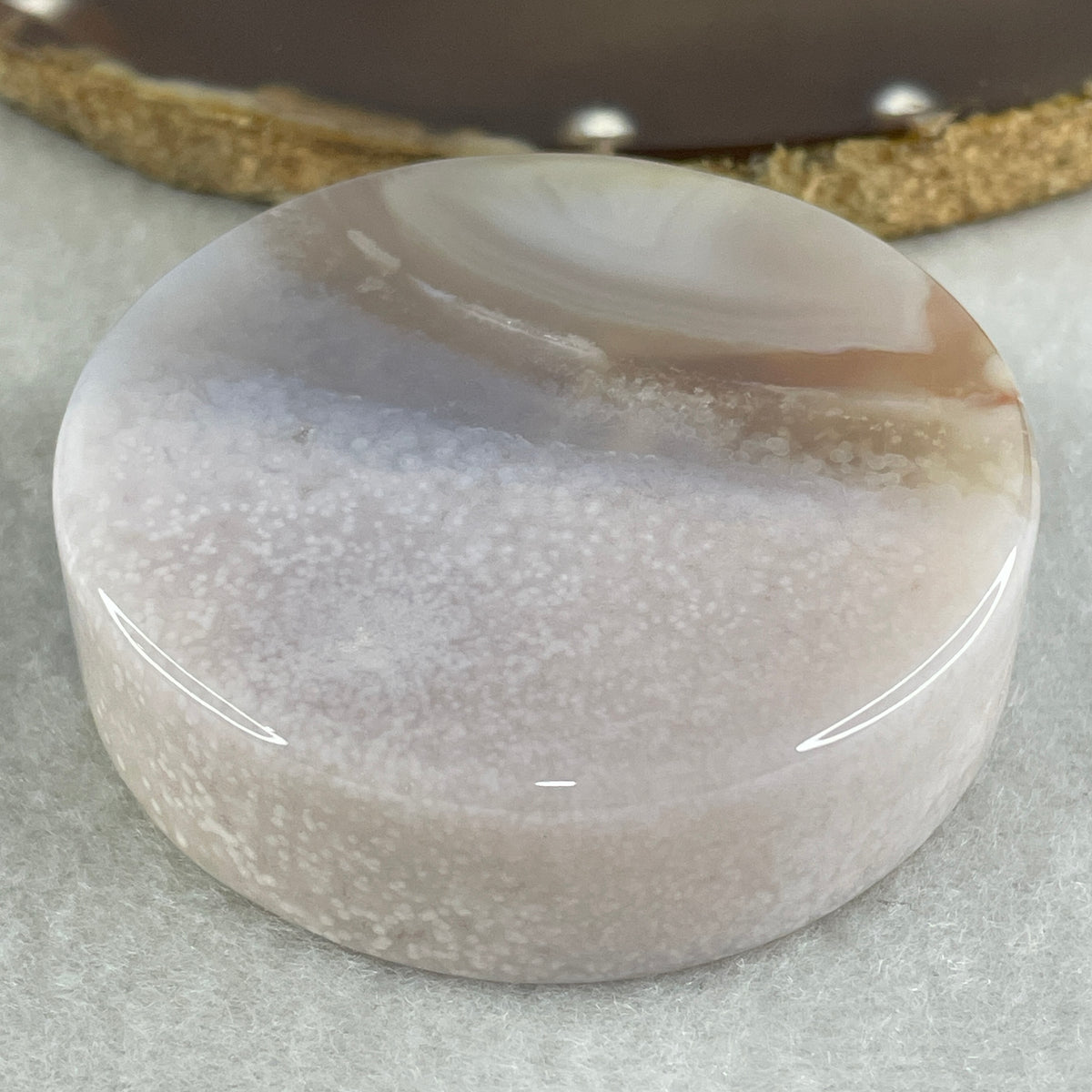 Natural Pink with Purple Flower Agate Set Bangle 146.60g Inner Diameter 57.0mm 14.0 by 7.8mm (Perfect) - Huangs Jadeite and Jewelry Pte Ltd