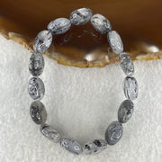 Natural Black Tourmaline Round Beads Bracelet 19.96g 14.5cm 12.0mm 15Beads - Huangs Jadeite and Jewelry Pte Ltd