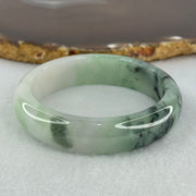 Type A Semi Icy Light Green Lavender with Moss Green Piao Hua Jadeite Bangle Internal Diameter 52.5mm 49.42g 14.0 by 7.2mm (Very Slight Internal Lines) - Huangs Jadeite and Jewelry Pte Ltd