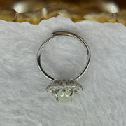 Type A Semi Icy Light Green Jadeite with Crystals in S925 Sliver Ring (Adjustable Size) 2.68g 8.7 by 6.7 by 3.5mm - Huangs Jadeite and Jewelry Pte Ltd