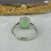 Type A Green Jadeite with Crystals in S925 Sliver Ring (Adjustable Size) 2.61g 11.2 by 9.3 by 4.5mm - Huangs Jadeite and Jewelry Pte Ltd