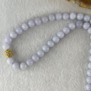 Type A Full Lavender Jadeite Beads Necklace 57.74g 66cm 7.0mm 98 Beads - Huangs Jadeite and Jewelry Pte Ltd