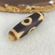 Natural Powerful Tibetan Old Oily Agate 3 Eyes Dzi Bead Heavenly Master (Tian Zhu) 三眼天诛 8.11g 38.3 by 11.9mm - Huangs Jadeite and Jewelry Pte Ltd