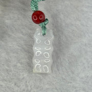 Type A Lavender Jadeite Bamboo Pendent 5.95g 27.4 by 14.6 by 4.5mm - Huangs Jadeite and Jewelry Pte Ltd