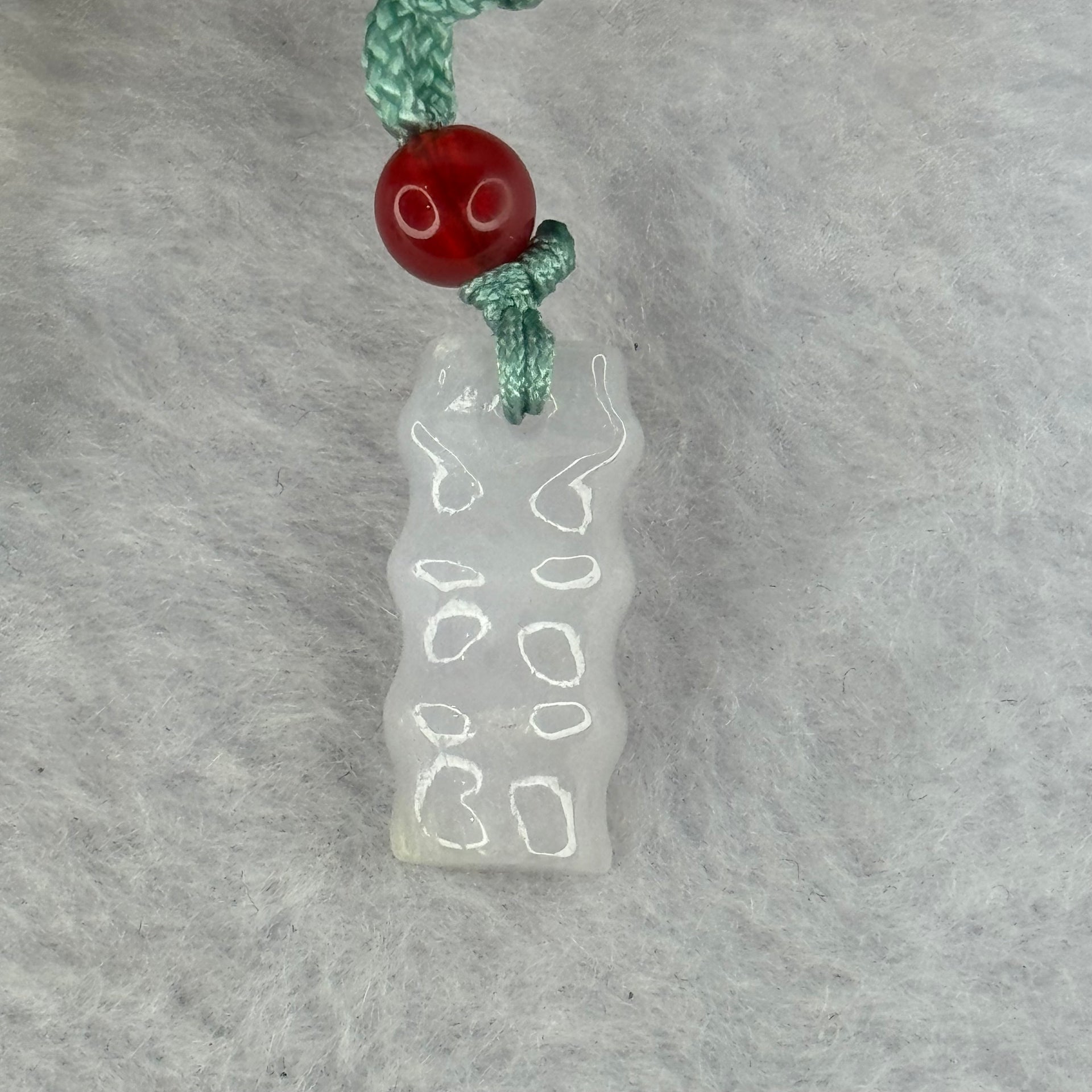 Type A Lavender Jadeite Bamboo Pendent 5.95g 27.4 by 14.6 by 4.5mm - Huangs Jadeite and Jewelry Pte Ltd