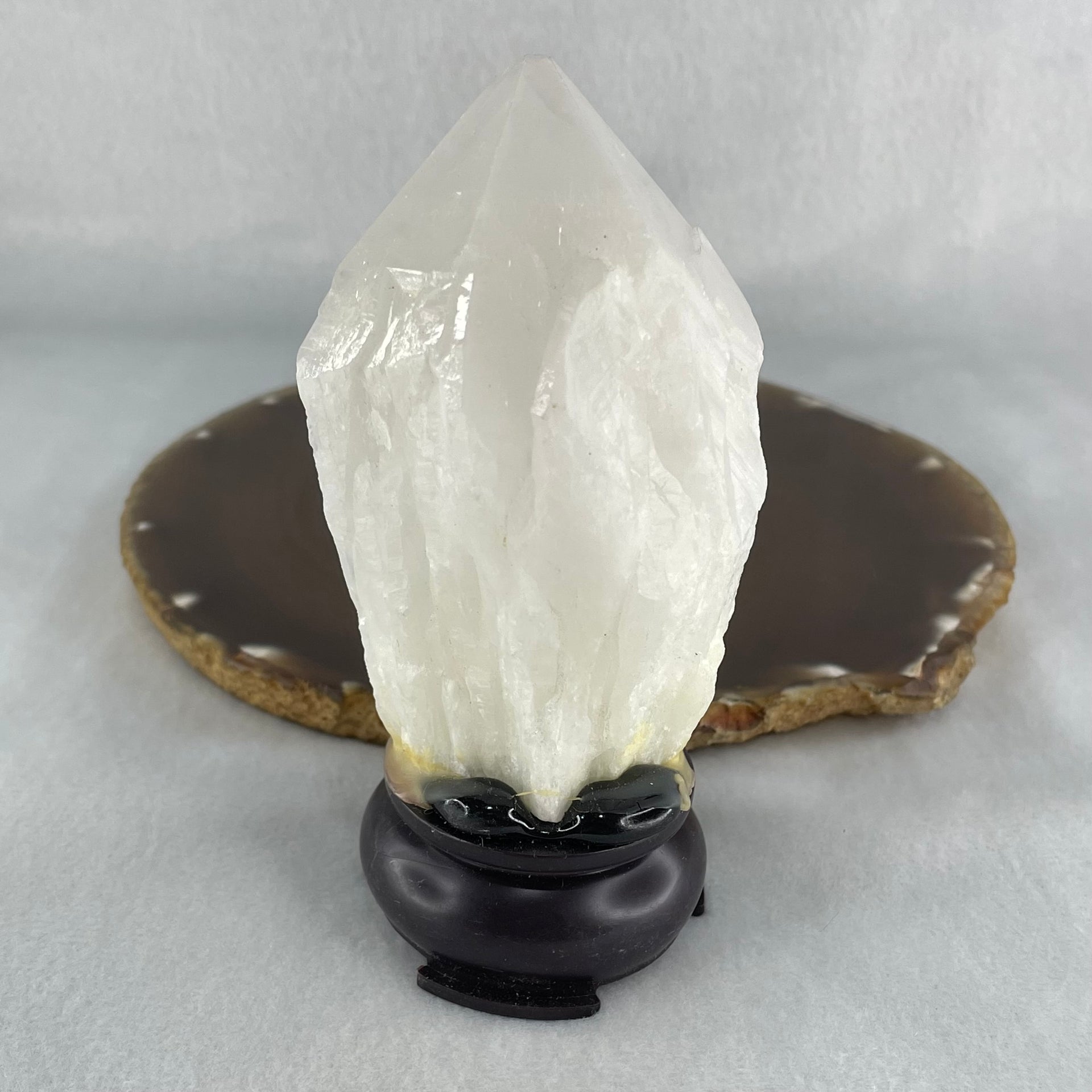 Natural Milky White Quartz Display 237.47g 55.9 by 47.1 by 108.9mm - Huangs Jadeite and Jewelry Pte Ltd