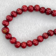 Red Wood Beads Necklace 17.72g 7.9mm 112 Beads - Huangs Jadeite and Jewelry Pte Ltd