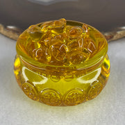 Yellow Liuli Wealth Pot with Ingot Yuan Bao Display Total Weight 152.83g 60.5 by 39.5mm - Huangs Jadeite and Jewelry Pte Ltd