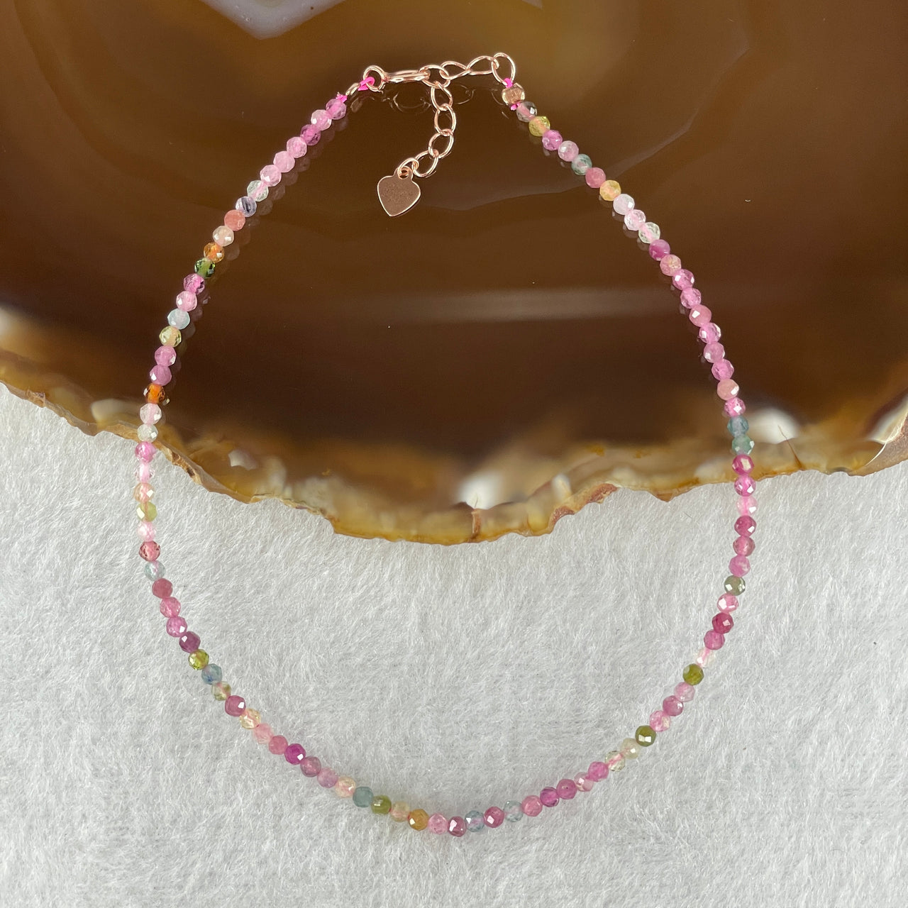 Natural Tourmaline Crystal Beads Bracelet 1.90g 21cm 2.3mm 97Beads