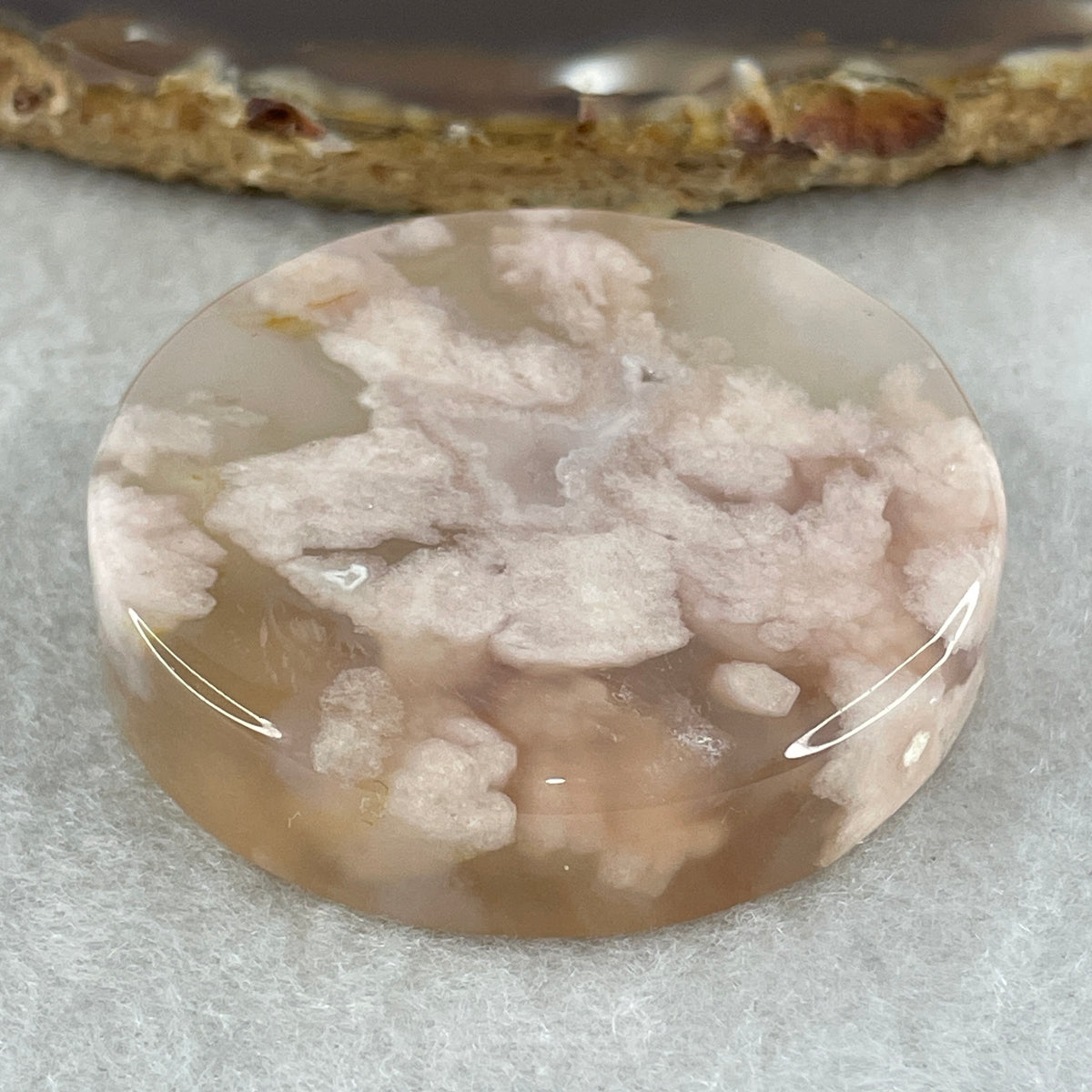 Natural Pink Flower Agate Oval Bangle Set | (63.99g | 54.6mm ID| 8.2 x 7.1mm | Blooming Self-Love & Emotional Renewal Anchor, Feng Shui Harmony & Petite Guifei Stacking Bangle Set) - Huangs Jadeite and Jewelry Pte Ltd