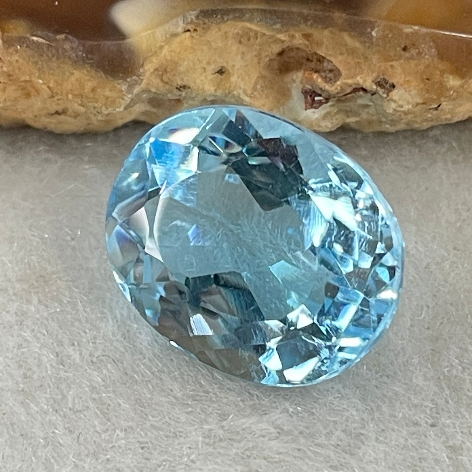 Natural Sky Blue Topaz Oval Shape 10.39ct 14.8 by 11.6 by 7.2mm - Huangs Jadeite and Jewelry Pte Ltd