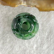 Natural Type A Lao Keng Old Mine Green Jadeite Flora Carving Bead Charm 1.32g 11.0mm - Huangs Jadeite and Jewelry Pte Ltd