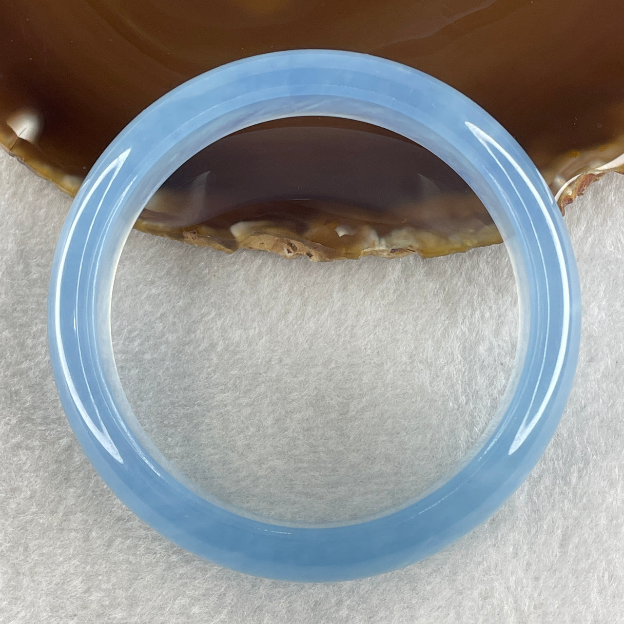 Certified Above Average Natural Sky Blue Aquamarine Bangle 59.31g Inner Diameter 61.9mm 15.5 by 8.4mm ( Close to Perfect) - Huangs Jadeite and Jewelry Pte Ltd