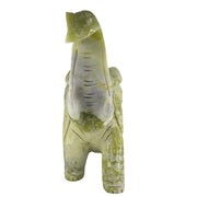 Natural Serpentine White and Green Patches Elephant Display 6,599.3g 280.0 by 96.0 by 275.0mm - Huangs Jadeite and Jewelry Pte Ltd