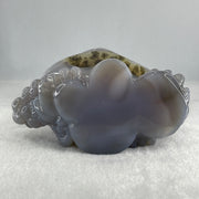 Natural Light Purple Agate with Crystal 3 Legged Toast Display 912.6g 146.0 by 81.0 by 90.0mm - Huangs Jadeite and Jewelry Pte Ltd