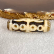 Natural Powerful Tibetan Old Oily Agate Water Lines 8 Eyes Dzi Bead Heavenly Master (Tian Zhu) 水纹八眼天诛 9.93g 38.9 by 12.8mm - Huangs Jadeite and Jewelry Pte Ltd