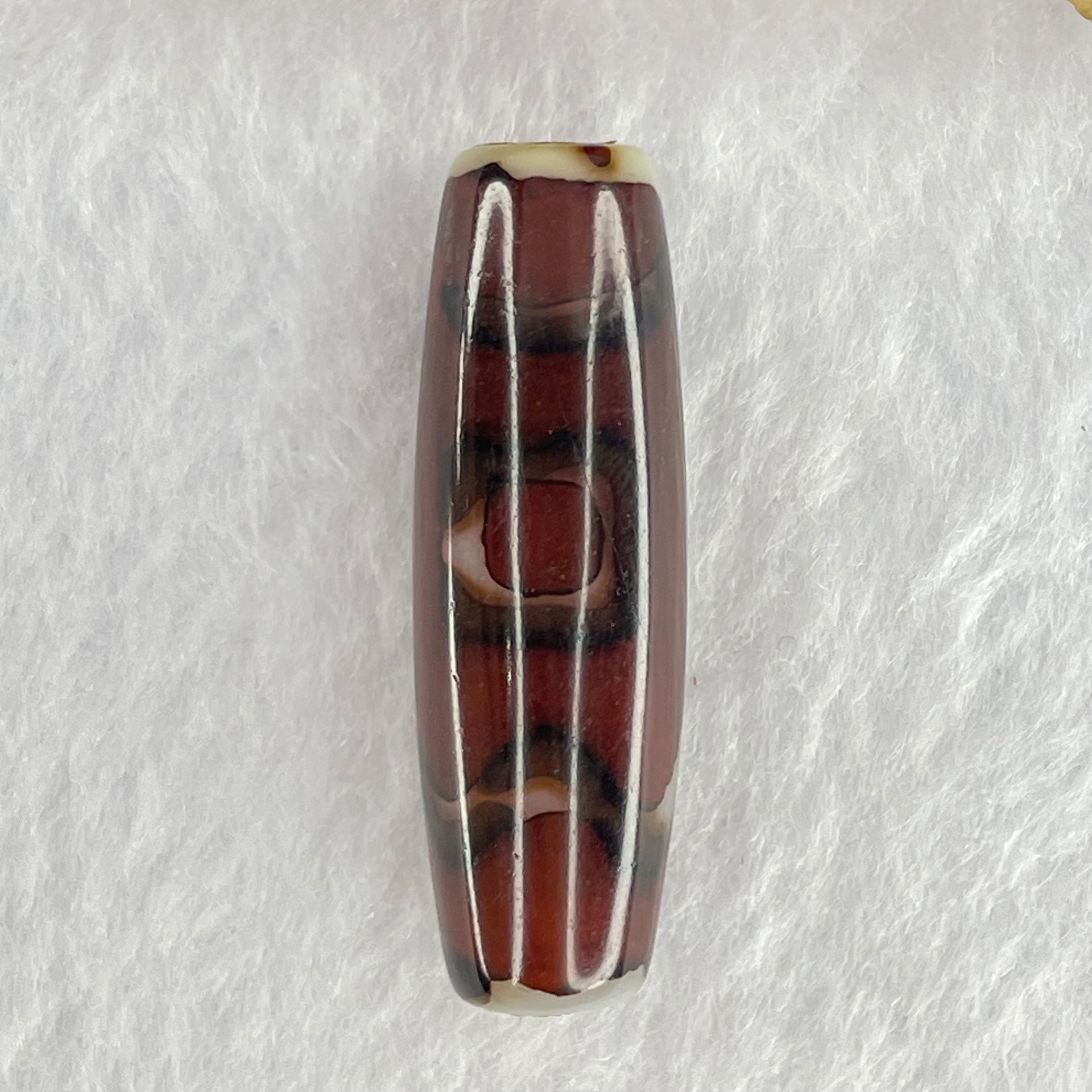 Natural Powerful Tibetan Old Oily Agate Sky Door Serenity 1 Eye Dzi Bead Heavenly Master (Tian Zhu) 一眼天诛 8.75g 37.8 by 12.0mm - Huangs Jadeite and Jewelry Pte Ltd