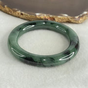 Type A Green with Dark Green Piao Hua Jadeite Bangle 55.69g Internal Diameter 52.0mm 10.0 by 11.1mm (Slight Internal Lines) - Huangs Jadeite and Jewelry Pte Ltd