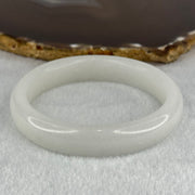 Natural White Jade Crystal Bangle 52.73g Internal Diameter 60.3mm 14.2 by 8.4mm - Huangs Jadeite and Jewelry Pte Ltd